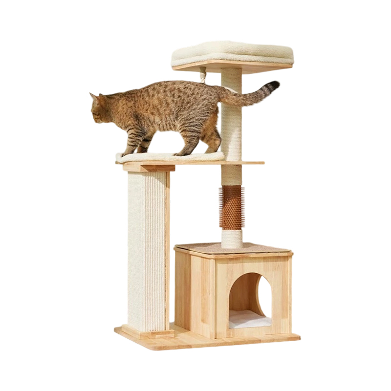 Katten binnen speelframe huis